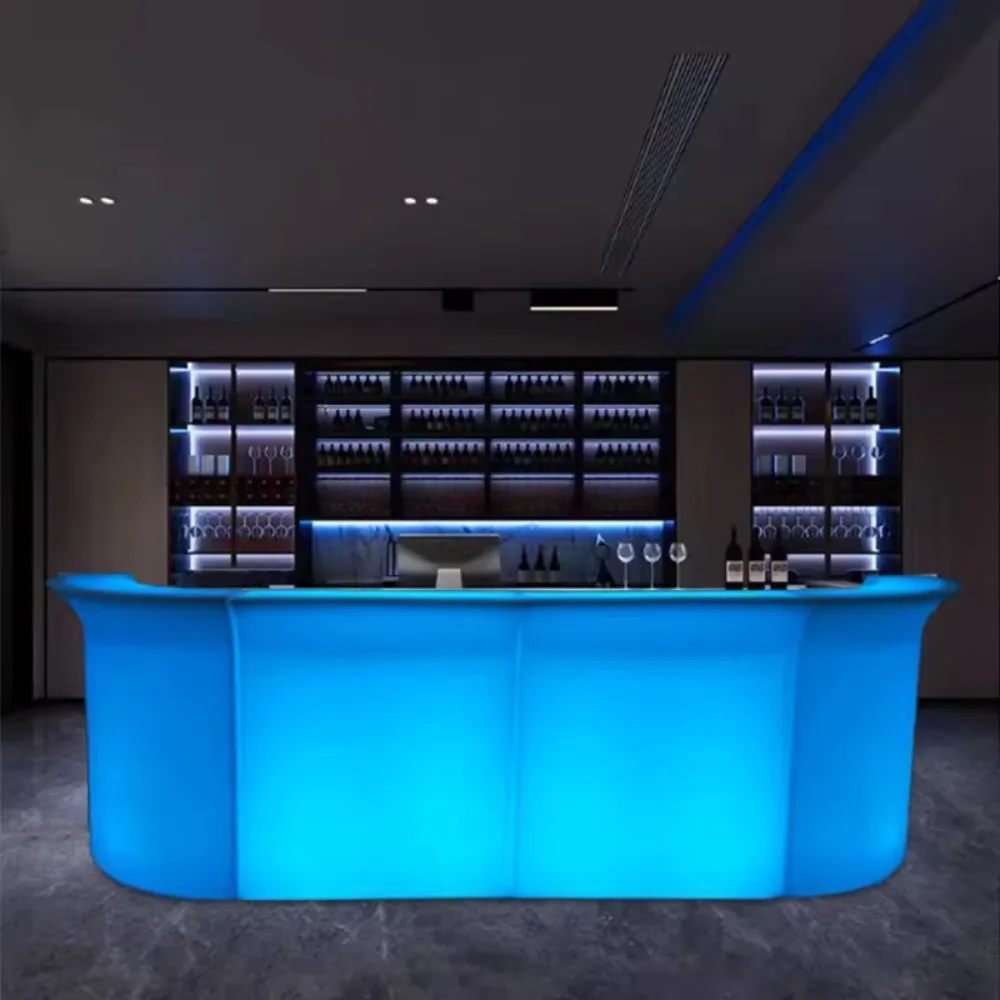 LED Outdoor Waterproof Illuminated Bar Table Rechargeable Bar Counter Furniture For Nightclub Lounge Event Rental Party Decor