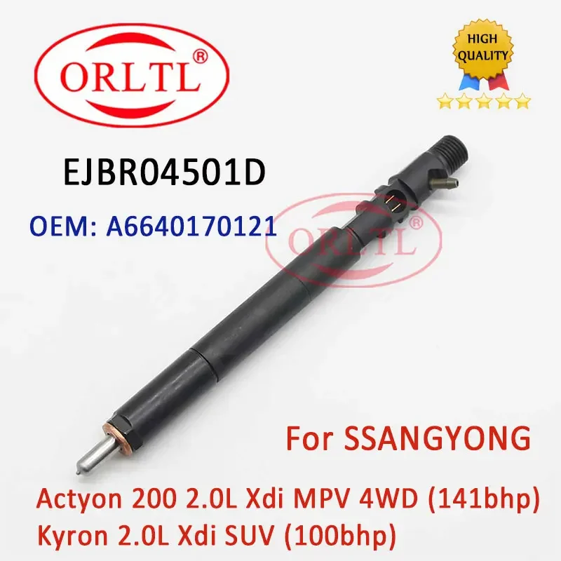 4PCS GENUINE NEW INJECTOR A6640170121 6640170121 EJBR04501D NOZZLE 4501D FOR SSANGYONG DIESSEL ACTYON KYRON REXTON Euro 4