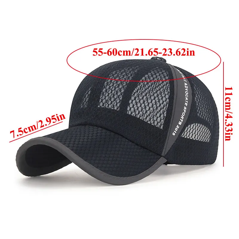 Summer Women Men Mesh Baseball Hats Outdoor Fishing Hat Breathable Quick Dry Sunhat Adjustable Snapback Hat Hip Hop Trucker Cap