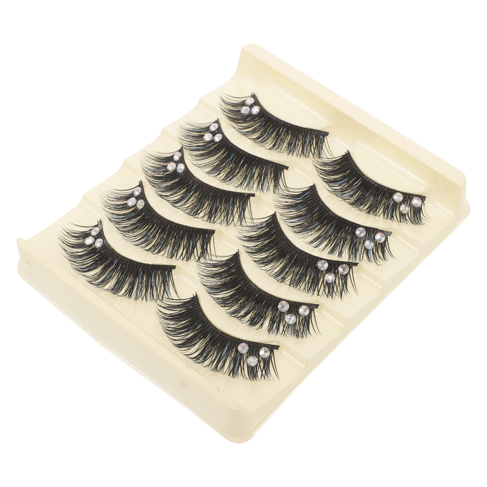 

5 Pairs Black Blue Mermaid False Eyelashes Natural Stage Party Makeup Accessories Long Wear Reusable Fake Lashes