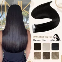 Cinta de brillo completo en extensiones de cabello humano, pegamento adhesivo de trama de piel de cabello humano Remy 100% Real para mujeres negras para salón de alta calidad