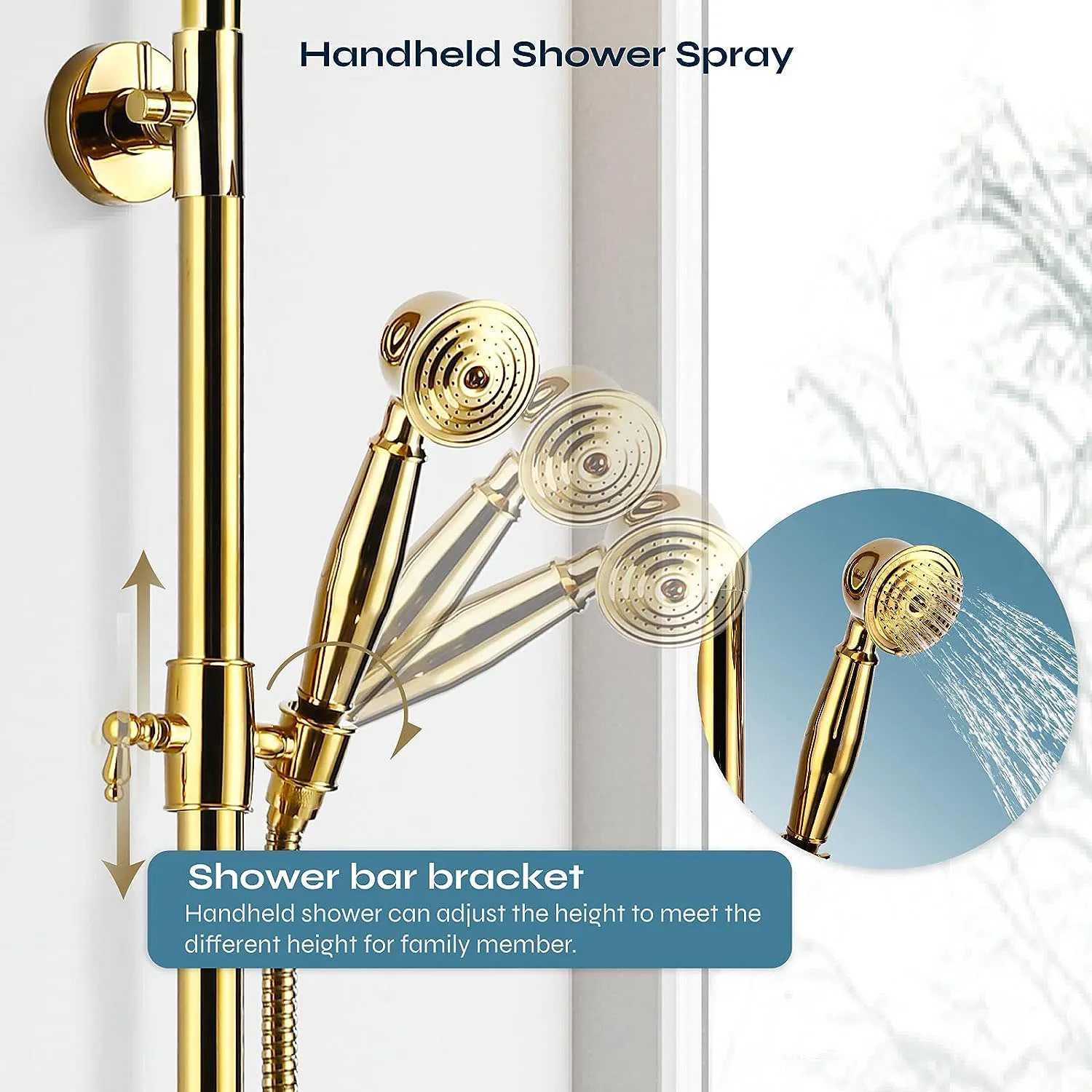KEMAIDI Gold Shower Faucet In Wall 8\