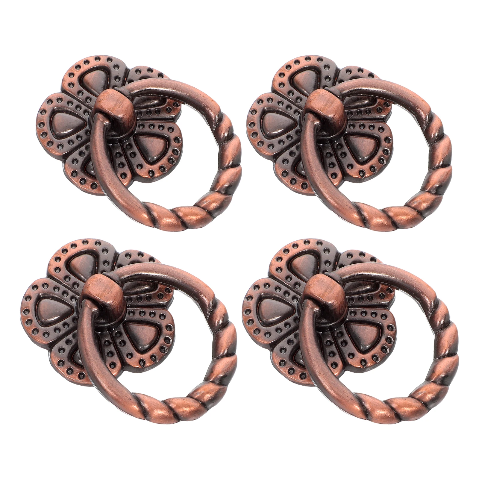 4 قطعة درج زهرة البرونزية يسحب سبائك الزنك ثقب واحد المقابض خمر نمط مقابض للخزانة الأثاث خزانة الأجهزة #1