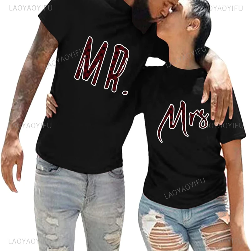 Set Mr Right Mrs Always Right for Him and Her Cotton T-Shirts Matching Couple Shirts Mommy Daddy T Shirt Unisex Funny Clothes