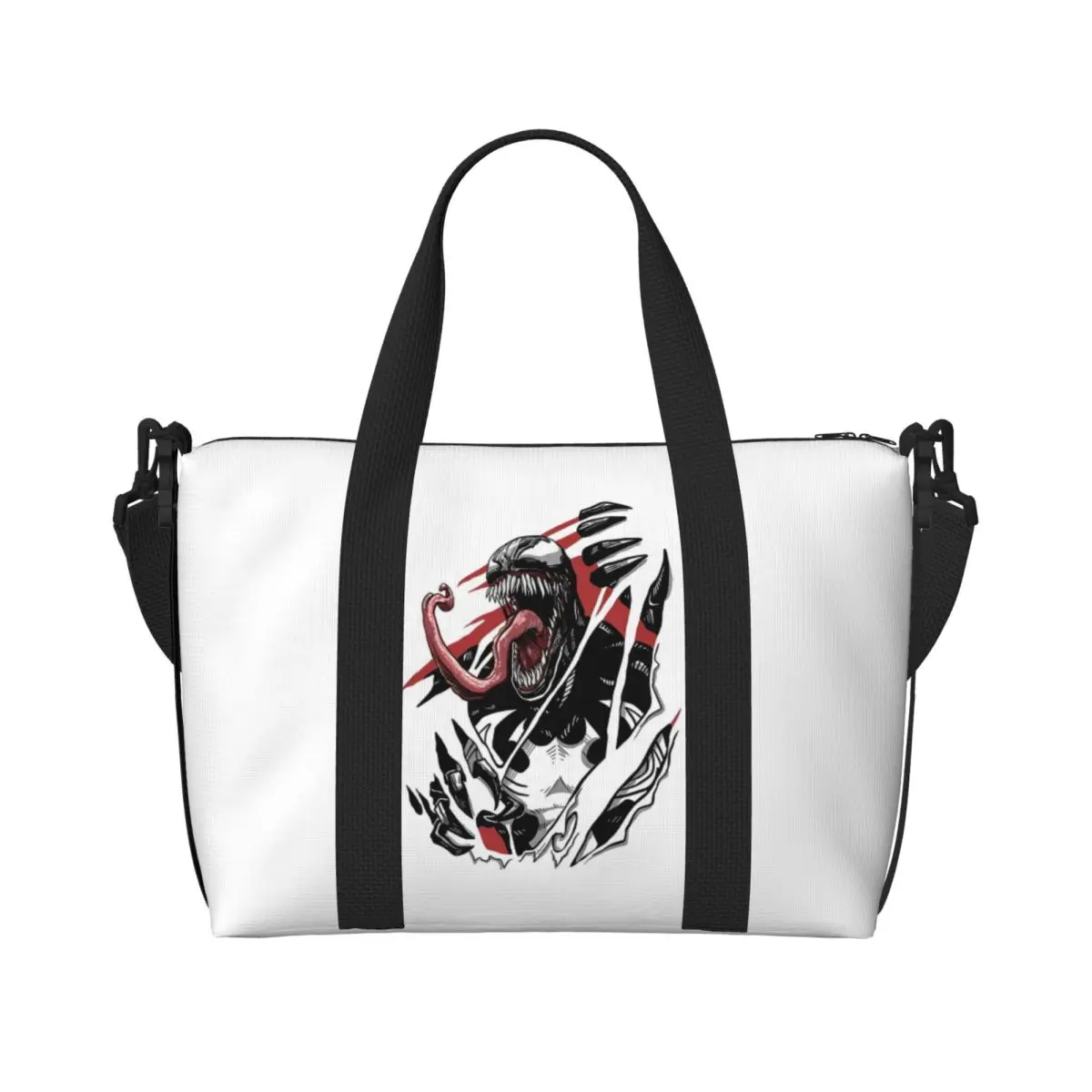 

Изготовленная на заказ сумка Venom Tote Bag для женщин большой емкости с комиксами, пляжные дорожные сумки для спортзала
