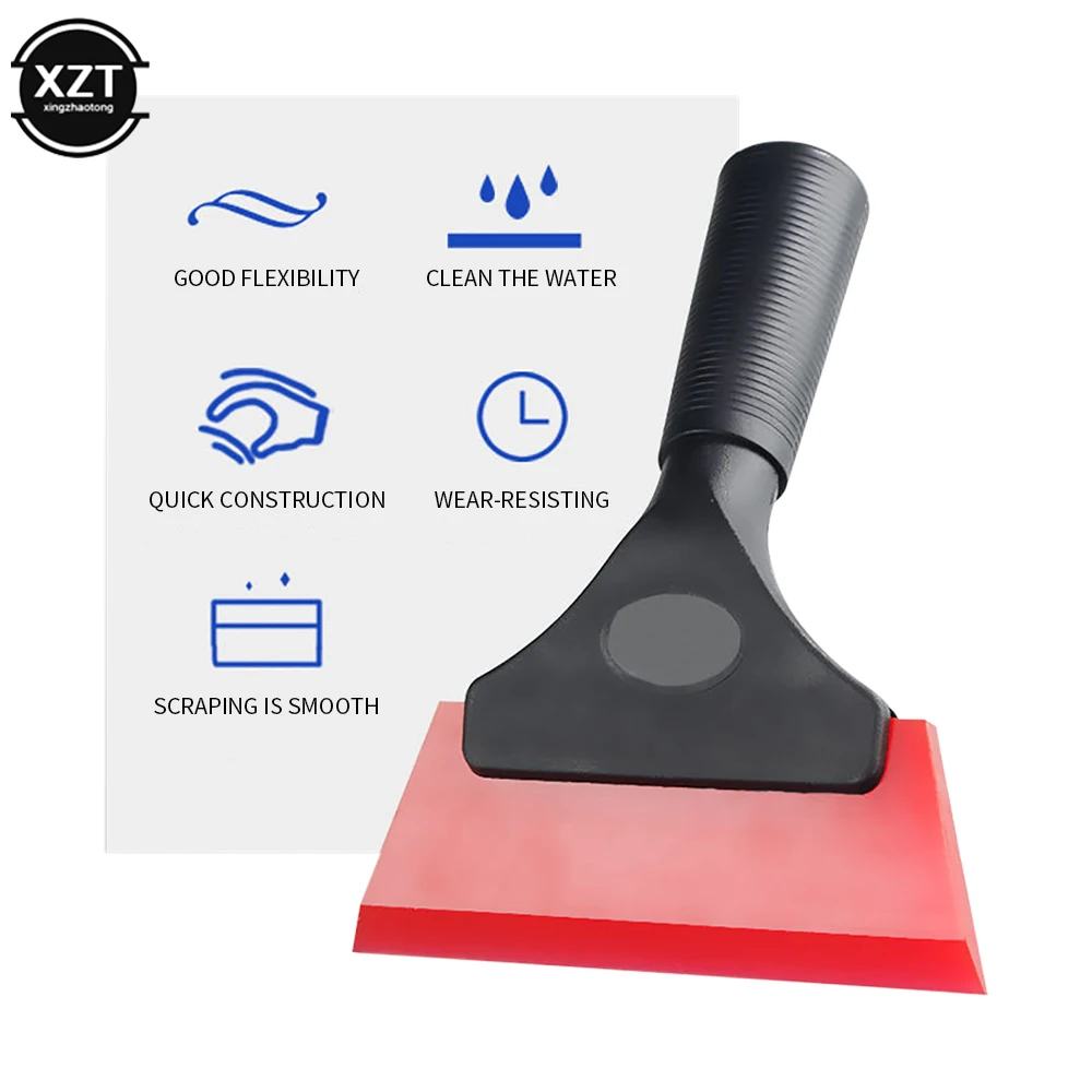 Rubber Blade Handled Squeegee Car Wash Tinting Window Cleaning Scraper Glass Wrap Film Vinyl Bubble Remove Tool