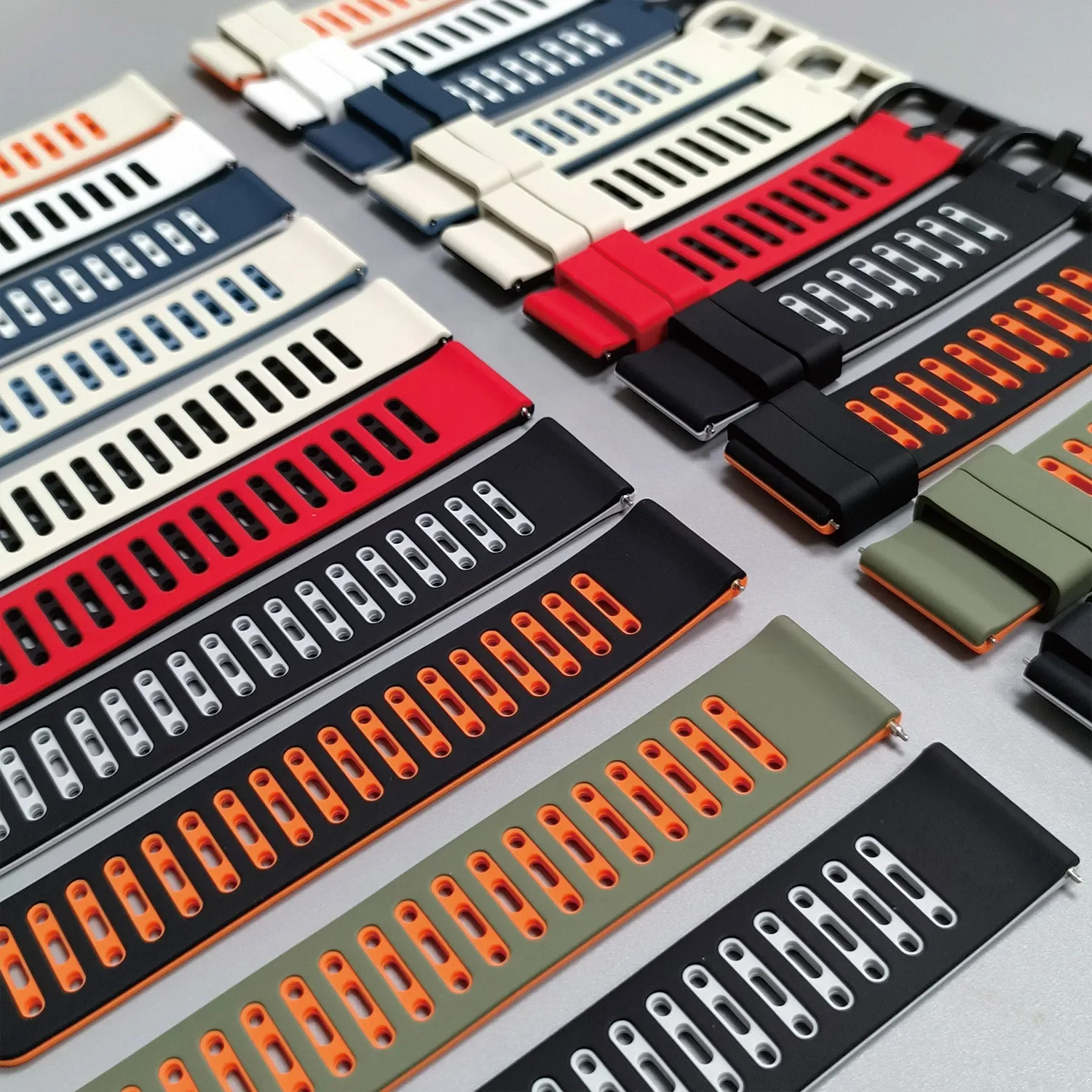 Two-Tone Silicone 22mm Band Strap For Xiaomi Redmi Watch 5 Active/Lite Band Sport Watchband for HUAWEI/Amazfit/Garmin Smartwatch