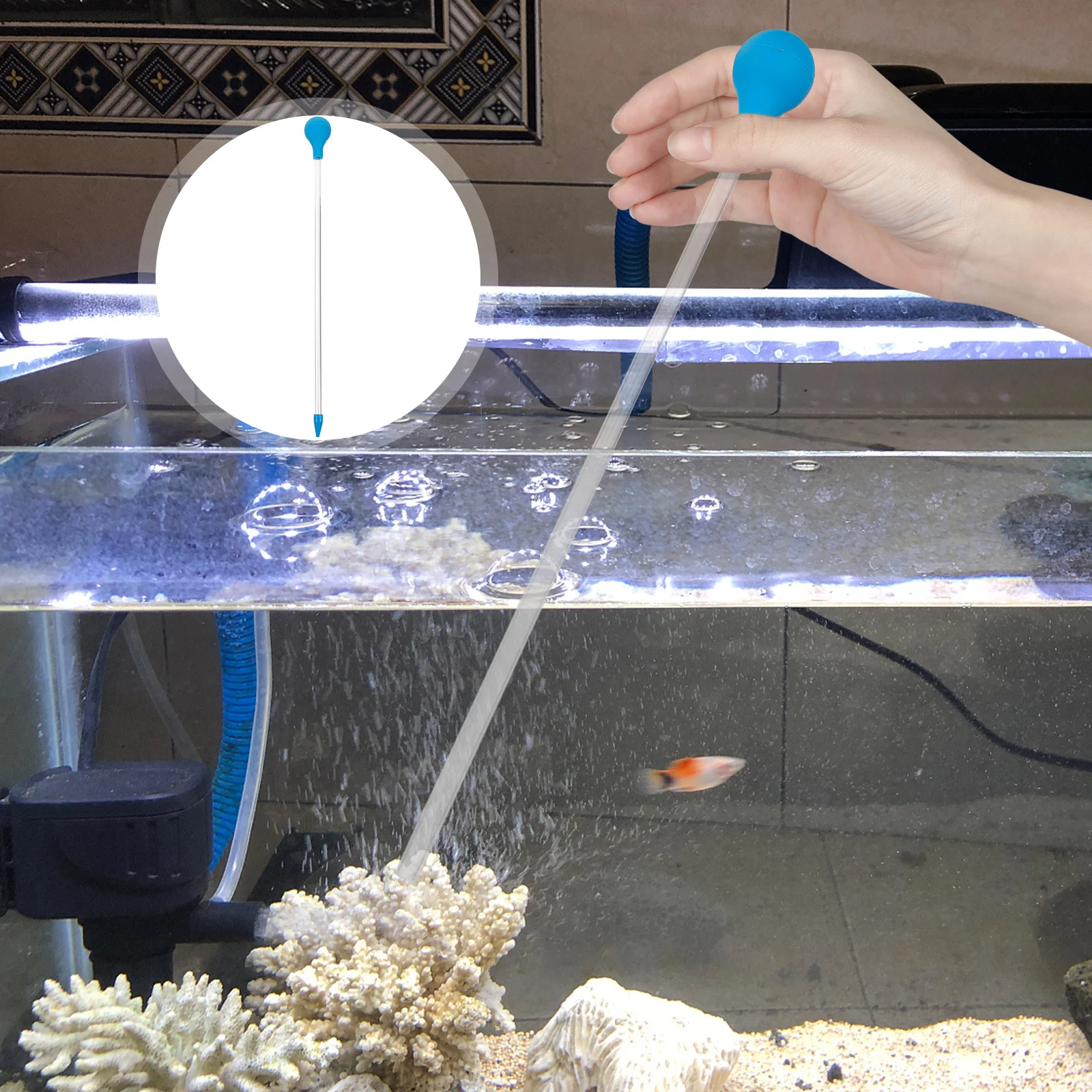 

2pcs Silicone Coral Feeder Tube Durable Smooth Bright Aquarium Feeding Tool Soft Coral Food Delivery Fish Tank Accessory Pet