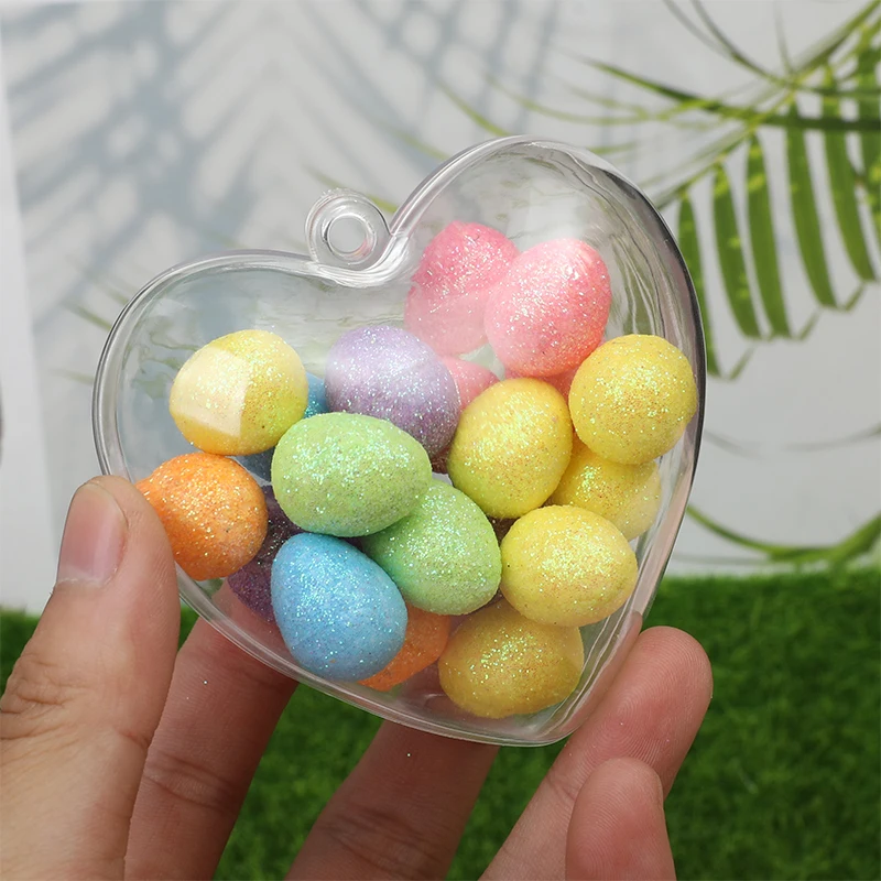 5pcs Heart Shape Candy Box Transparent Fillable Ball Candy Gift Packaging Boxes Bag For Wedding Home Decor Birthday Party Supply