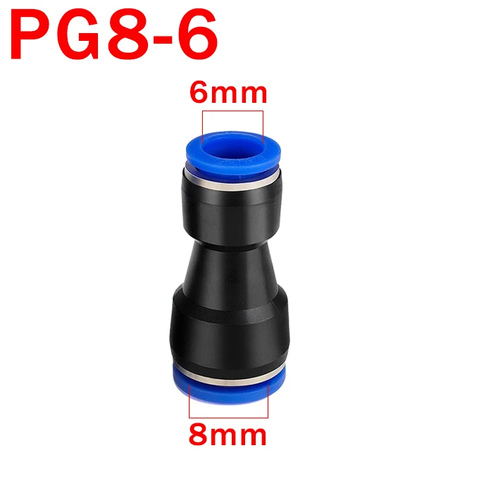 10 Stück Pneumatische Schnellverbinder Luftschlauch-Anschlüsse aus Kunststoff PU PG 4mm 6mm 8mm 10mm 12mm Steckverbinder