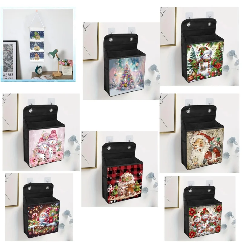 

1pc DIY Christmas Diamond Painting Hanging Storage Bags Canvas Crystal Rhinestone Diamond Art Christmas Bags for Home Storage