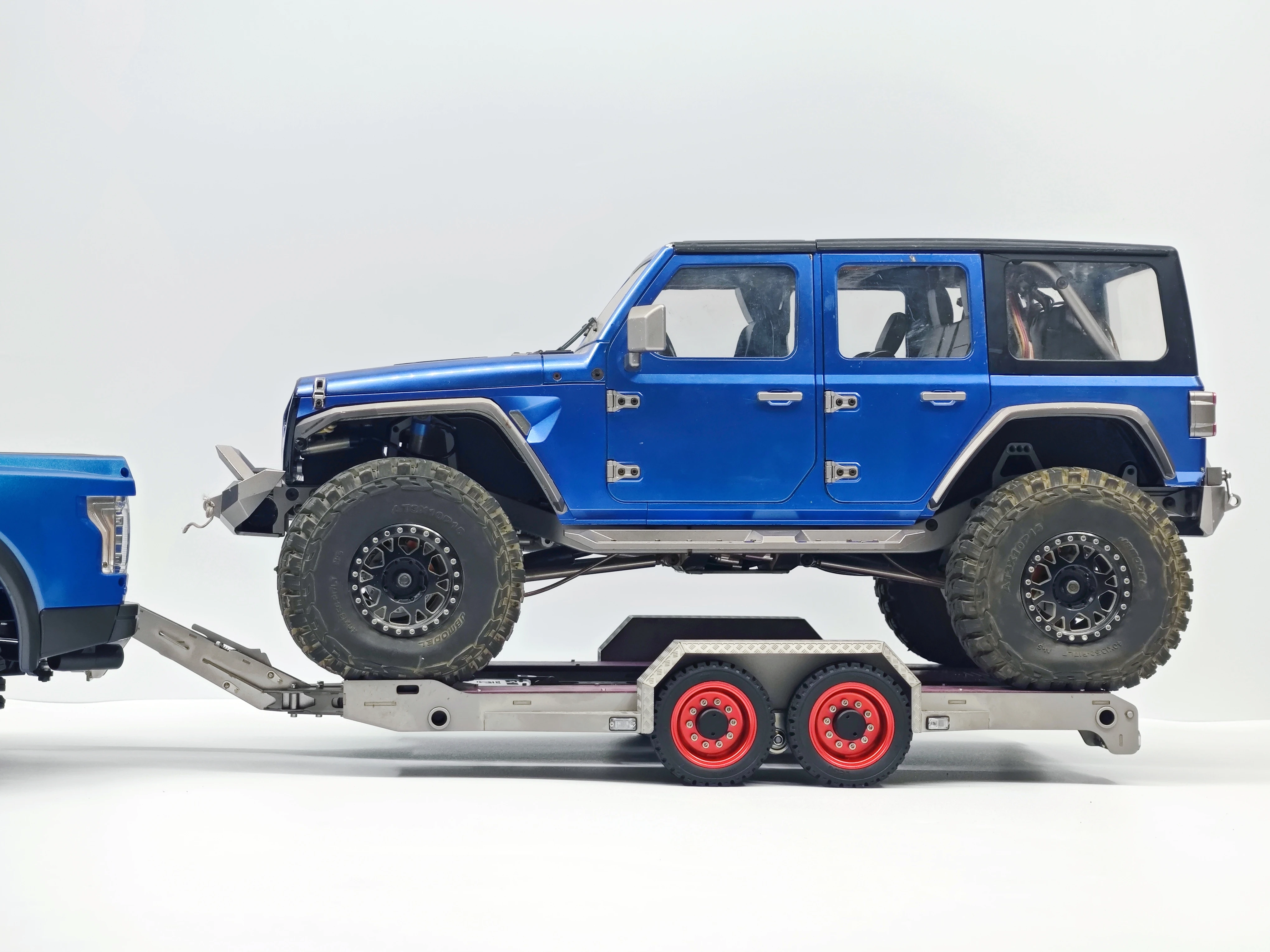 RC 1/14 Multi Purpose Trailer for Tamiya Hydraulic Excavator Loader Dump Truck for SCANIA MAN VOLVO Trailer Tipper DIY Parts