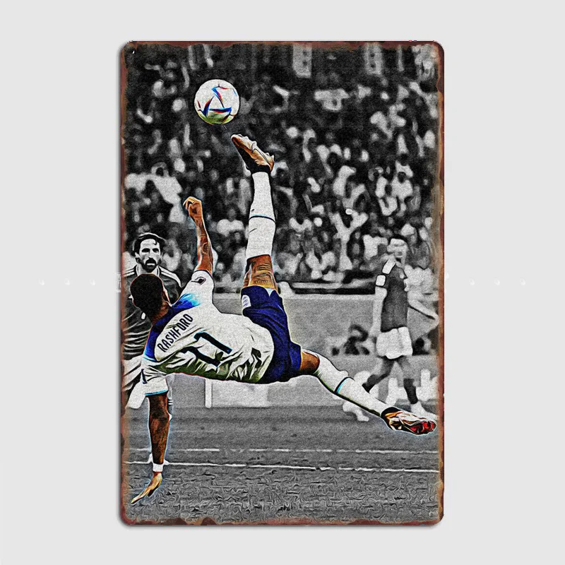 Marcus Rashford Occupation Football Player Poster Metal Sign England Team Club Tin Custom Bar Indoor Home Wall Decor Room Decor