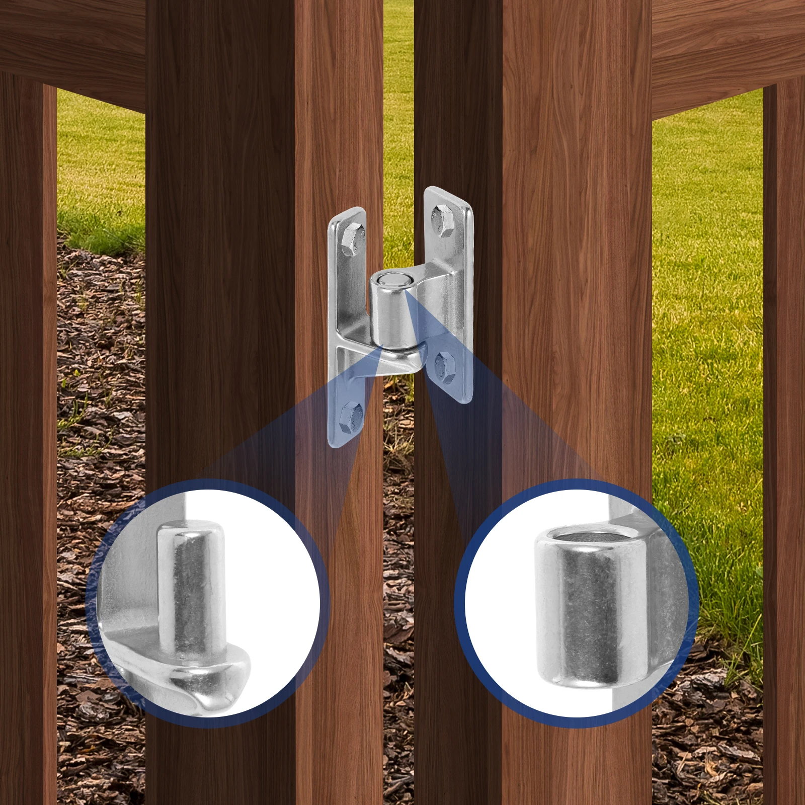 4 مجموعات من مفصلات بوابة المزرعة المثبتة على الحائط من الفولاذ المقاوم للصدأ شديدة التحمل وقابلة للإزالة بسعة ما يصل إلى 600 رطل تصميم قطعة واحدة غير ملحومة