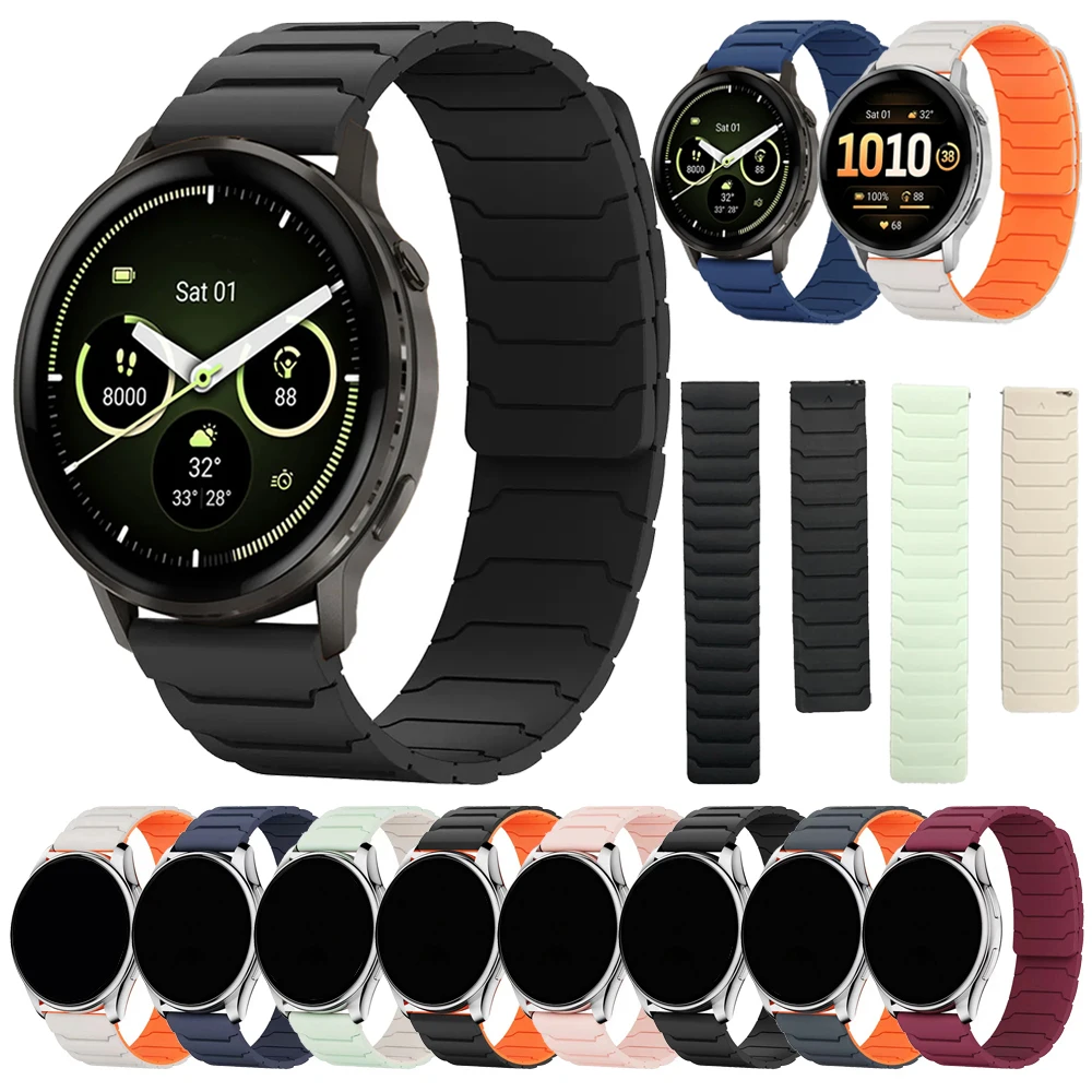 20 mm 22 mm magnetischer Armbandgürtel für Garmin Venu 3 4 45 mm/Forerunner 570 265 255 165 645 M/Vivoactive 4 5 6 Silikon-Uhrenarmband