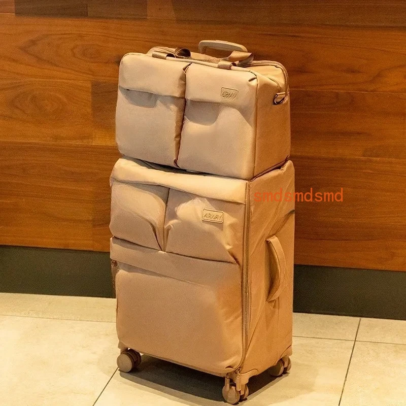 Export Upgraded Ultra-light Suitcase, Female Password Suitcase 20-inch Boarding Case, Waterproof Canvas Trolley Case