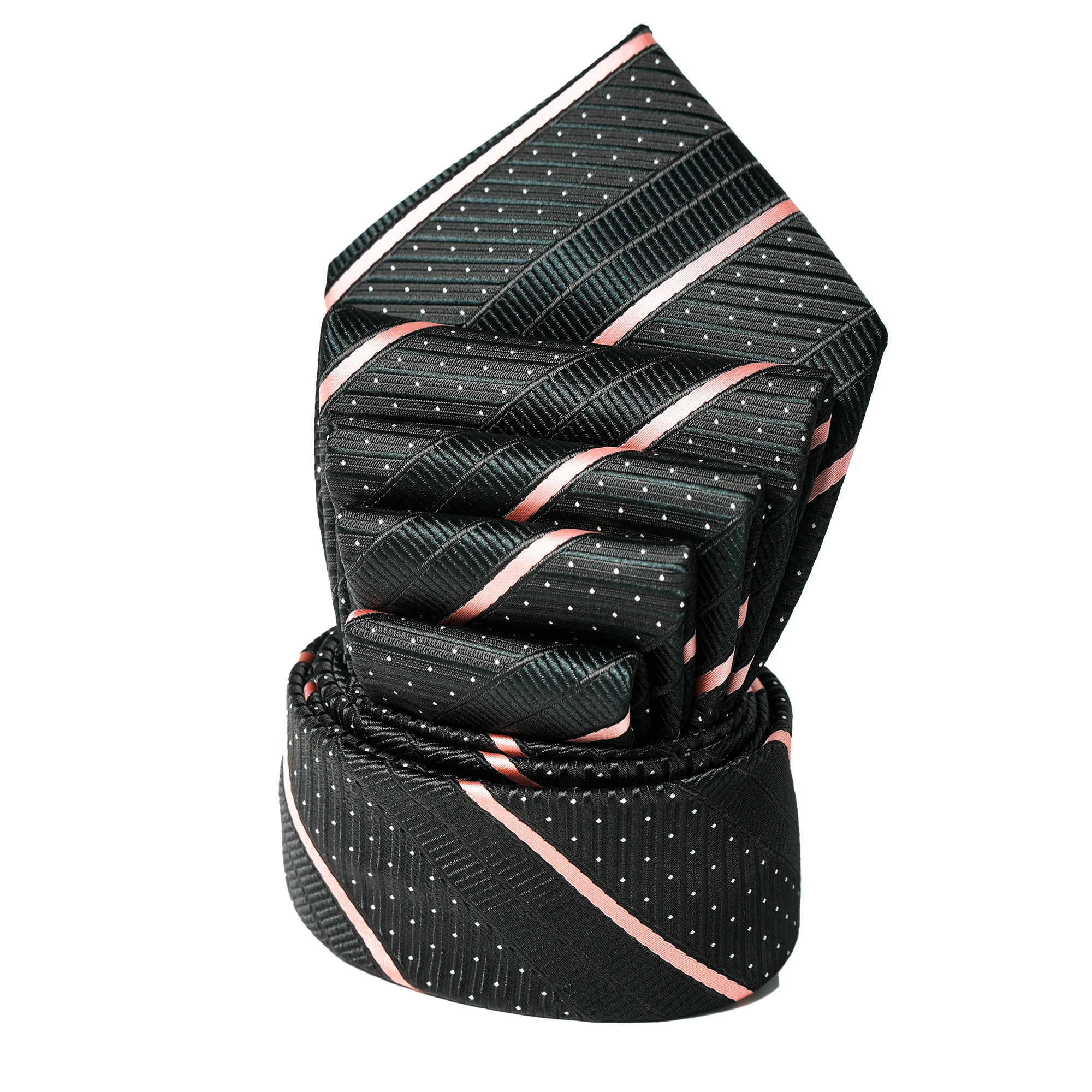 Elegante Herren-Seidenkrawatte mit Streifenmuster in Schwarz, Lila und Rot, für Anzug, formelle Anlässe, Hochzeit, Business, klassisches Luxus-Mode-Accessoire – Detail 17
