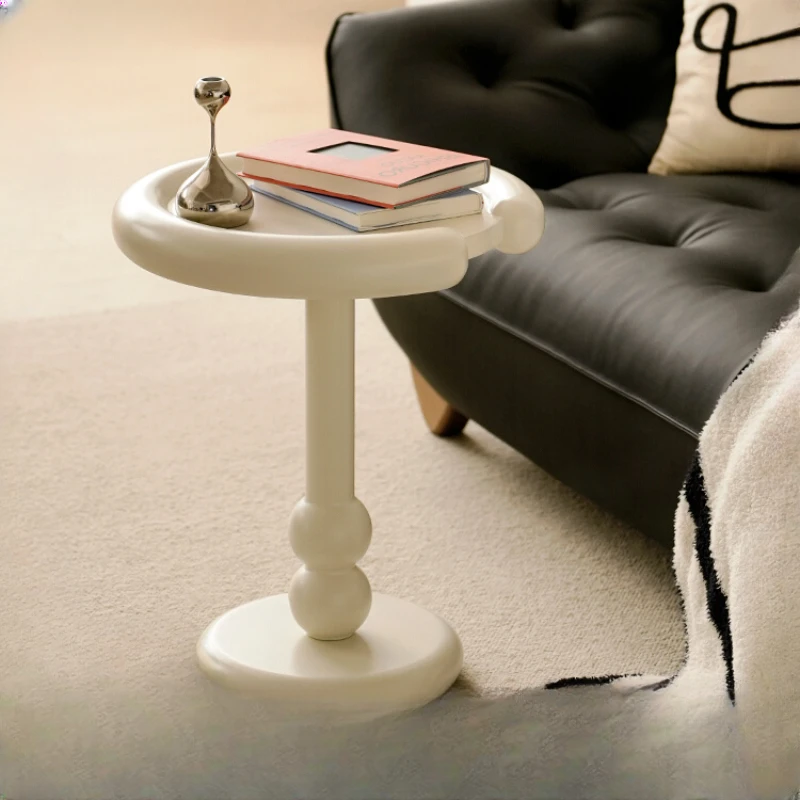 

Cream style small coffee table, living room sofa, storage, edge household internet celebrity creative bedside small round table