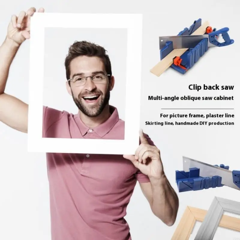 

Professional Miter Box Set Stable Plastic Base Adjustable Guide For Smooth Accurate Cut Trim Molding Secure Grip