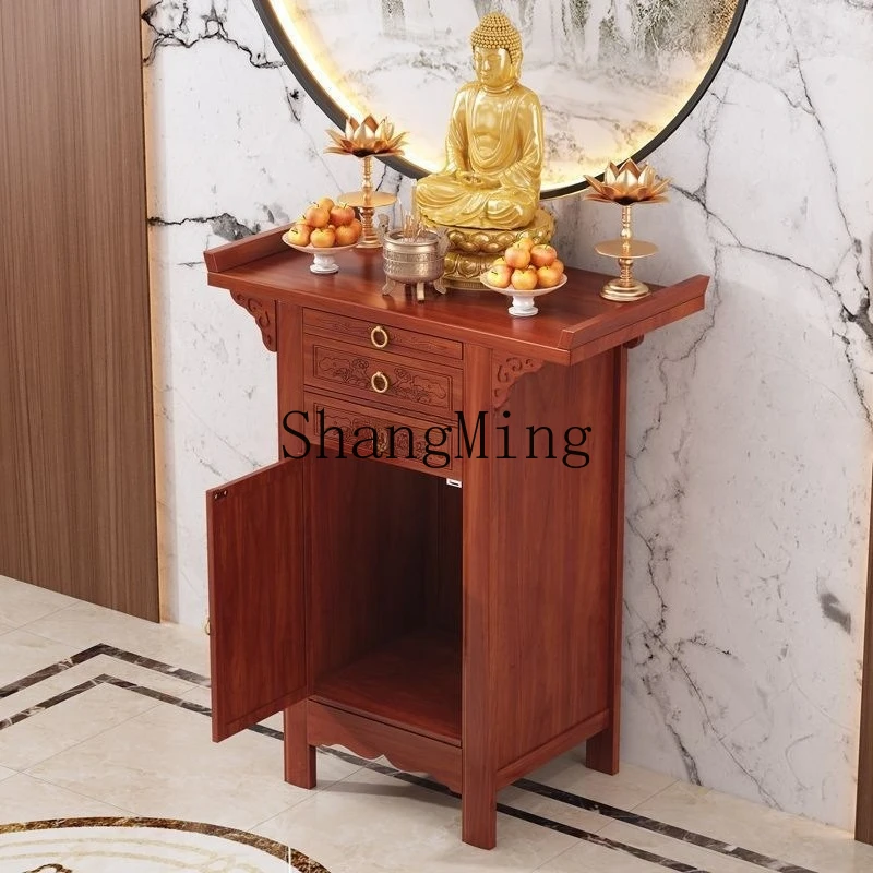 SM Table Incense Shrine Buddha Cabinet New Chinese Vertical Cabinet Non-Solid Wood Shrine TableSupply Cabinet