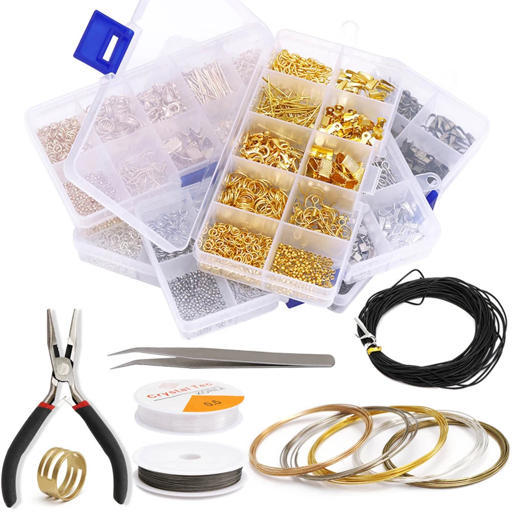 

Earring Finding Assortment Hook Rings Assorted Kit Accessories Gold