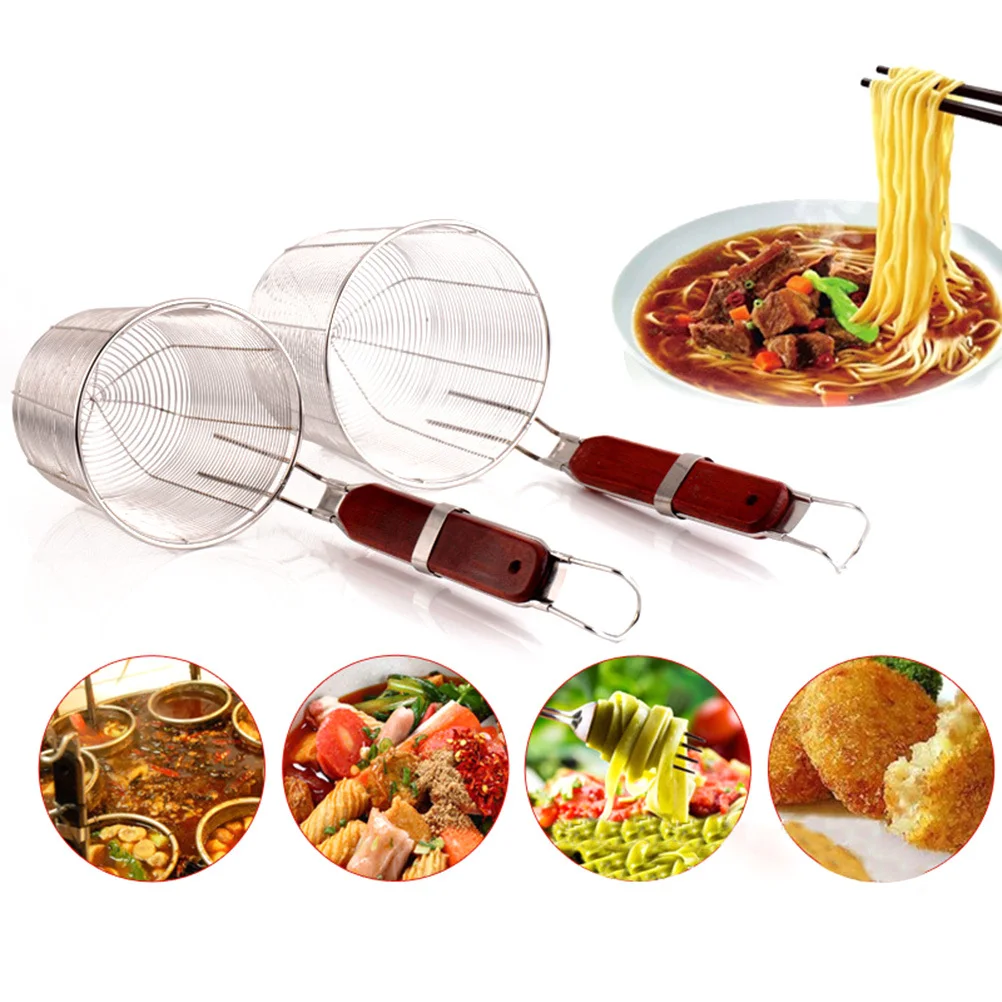 

Stainless Steel Strainer Basket 14Cm Food Grade Rust Resistant Spider For Pasta Kitchen Sieve