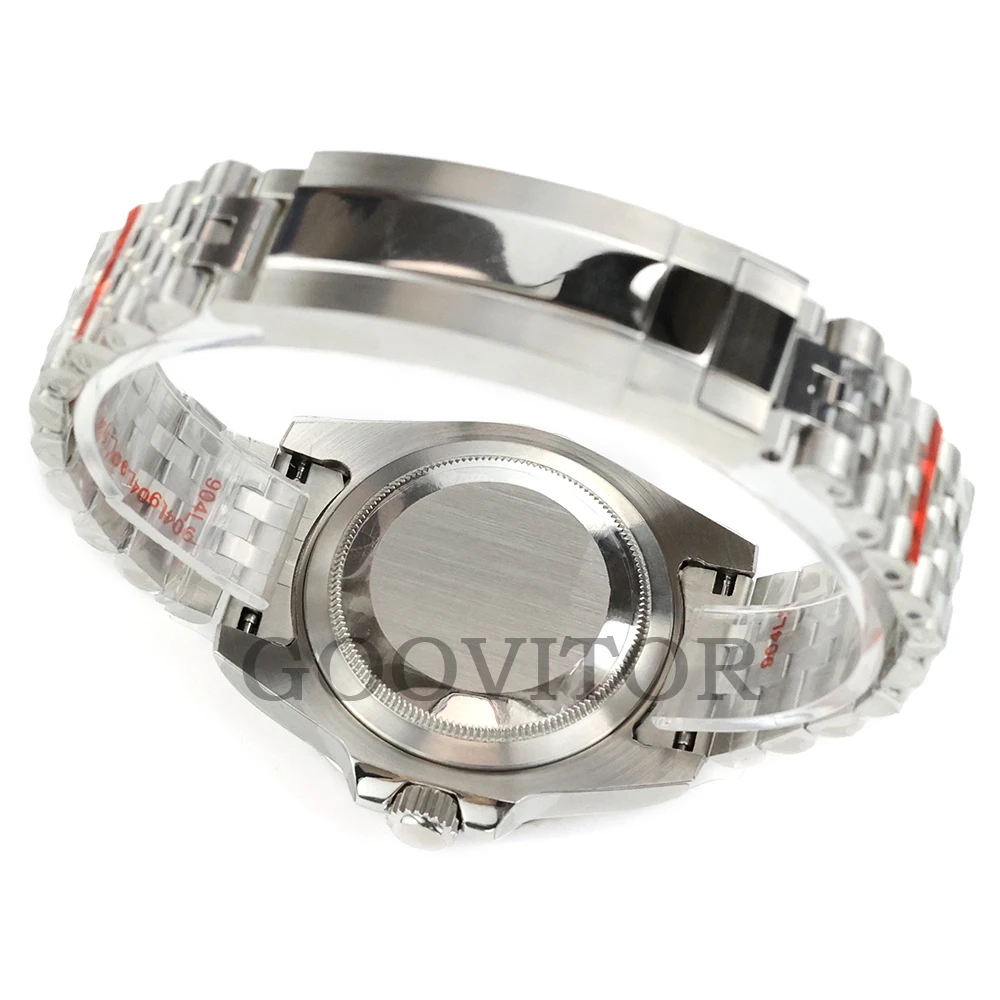 40 مللي متر حافظة تناسب GMT NH35 NH34 NH36 NH38 الحركة التلقائية الفولاذ المقاوم للصدأ اليوبيل سوار الياقوت الزجاج مقاوم للماء ساعة