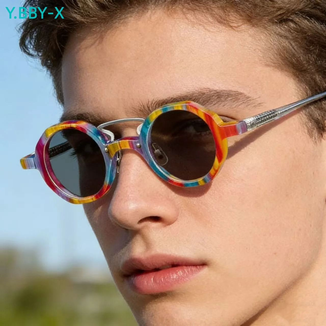 

Солнцезащитные очки Y.BBY-X высокого качества из ацетата для мужчин и женщин, роскошный круглый дизайн, для вождения и рыбалки