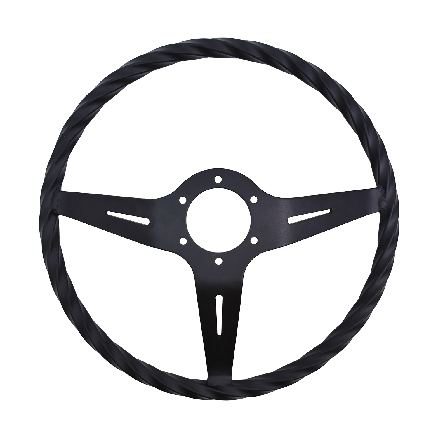 Universal 13.8 inch Black Car Racing Steering Wheel 350mm Metal Car Drift Steering Wheel Personalized Threaded Steering Wheel 4