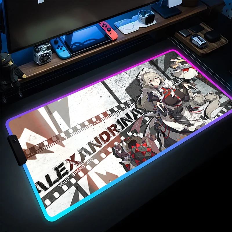 Коврик для мыши Игровые аксессуары Gabinete Gamer RGB ПК Компьютер ZZZ Настольный коврик Zenless Zone Zero Клавиатура Коврик для планшета Светодиодный коврик для мыши