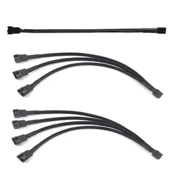 PC Fan Splitter 4 Pin PWM Fan Splitter Cable PC Case Fan Header Splitter for Computer 4 Pin or 3 Pin Cooling Fan