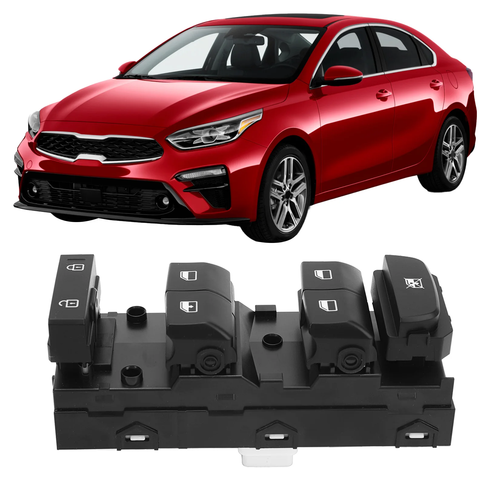 Window Power Switch 93571M6100 18 Pins Sensitive Flexible Glass Lift Switch Replacement For Kia Forte 2019 To 2021