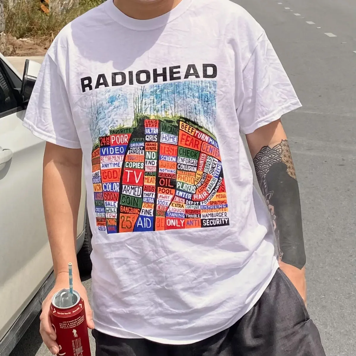 NEW! Radiohead Ok Computer Vintage Album T-Shirt Graphic  Unisex Short Sleeve Men Women Summer Unisex Street Y2K Casual Tops