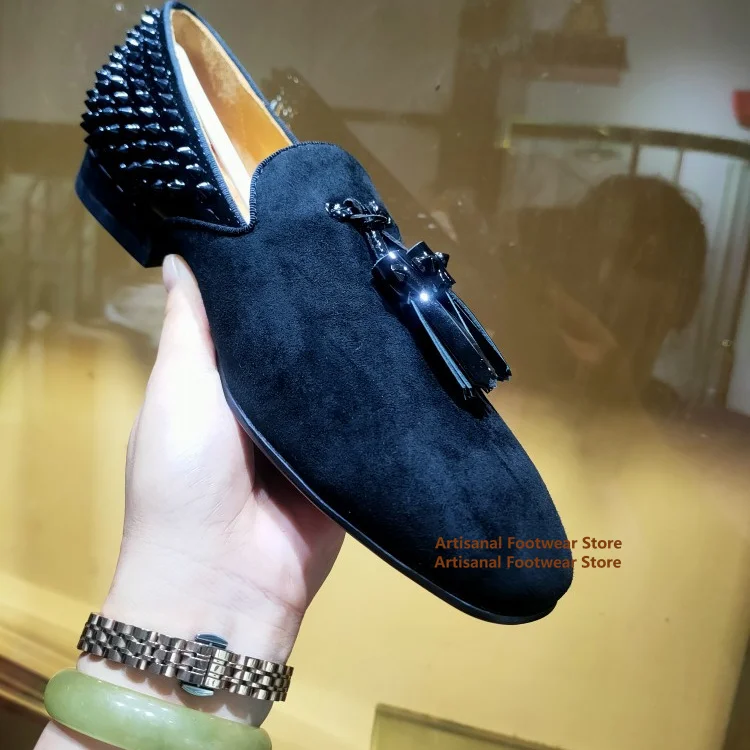 

Rivet Tassel Loafers Men's Shoes Fashionable Genuine Leather Casual Leather Shoes New In Designer Slip-On Single Shoes for Men