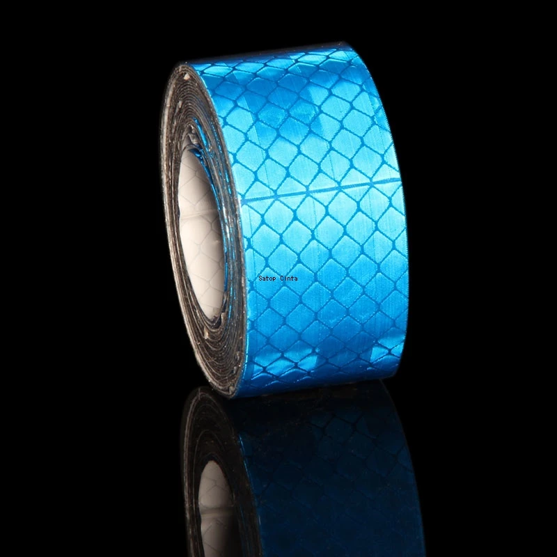 25mm*10m Blue Reflective Strips Bicycle Sticker Car-styling Motorcycle Decoration Automobiles Safety Warning Mark Reflector Tape