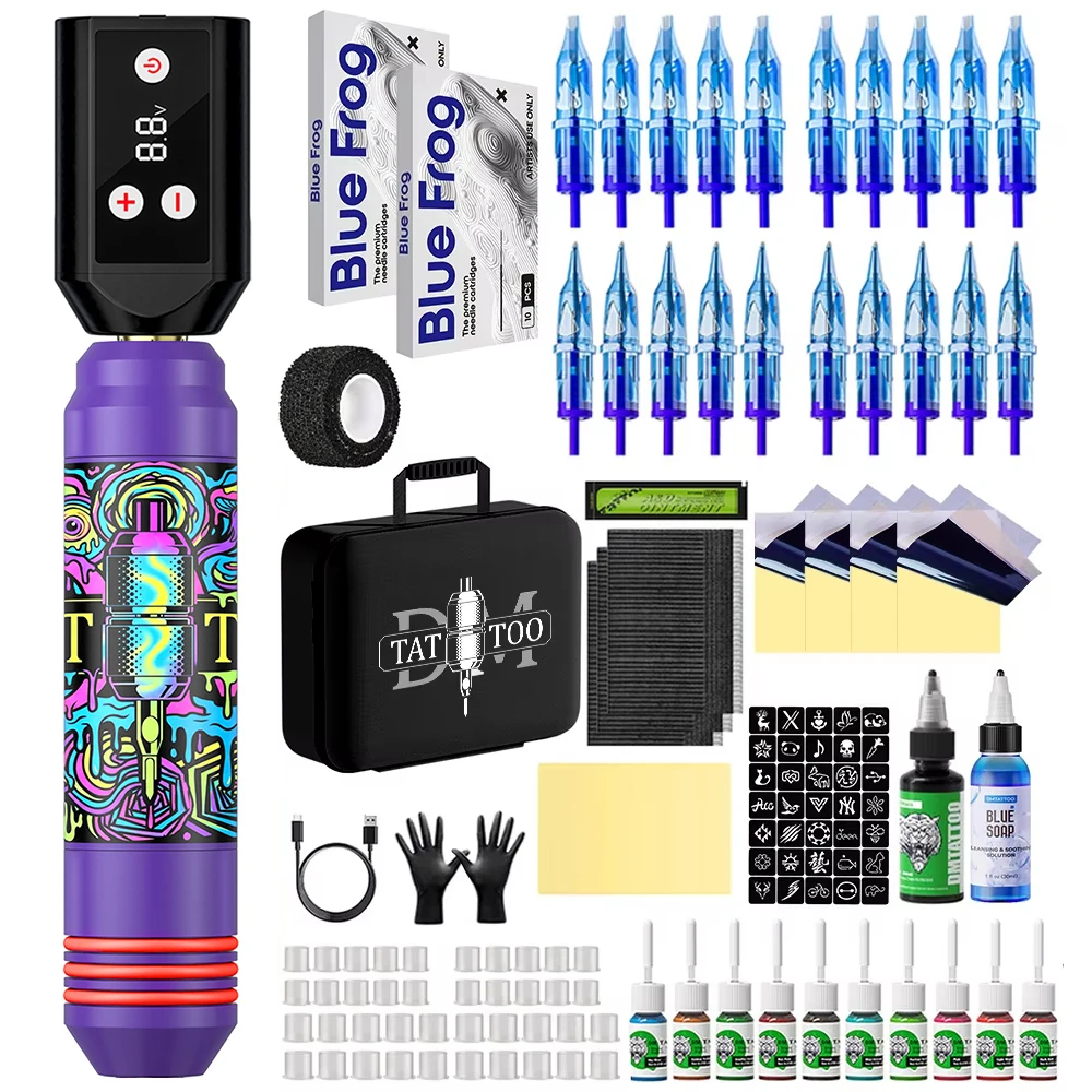 DM Tattoo Kit Tattoo Machnie Kit Tattoo Pen Kit For Permanent Makeup Tattoo Machine Kit Wireless Tattoo Gun Kit view 2