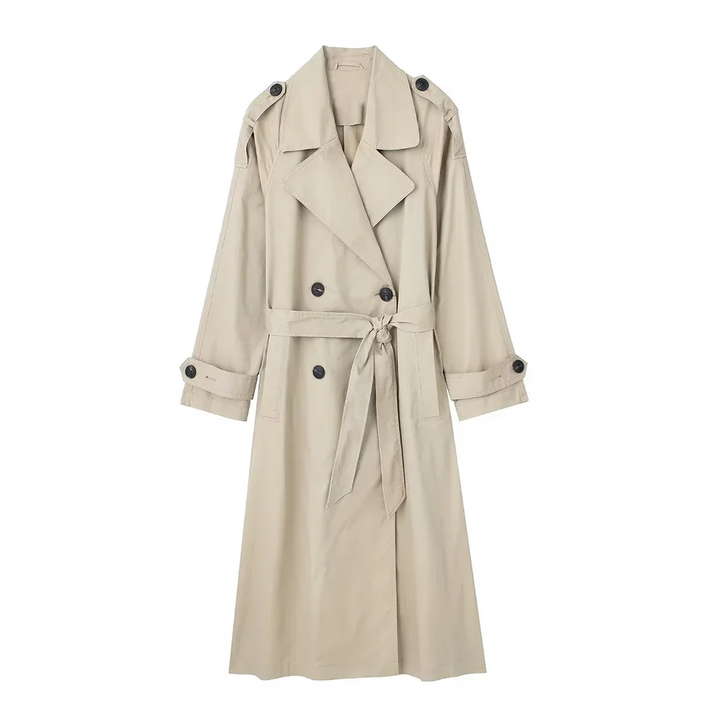 Willshela damesmode met riem effen dubbele rij knopen geul vintage revers hals lange mouwen vrouwelijke chique dame outfits