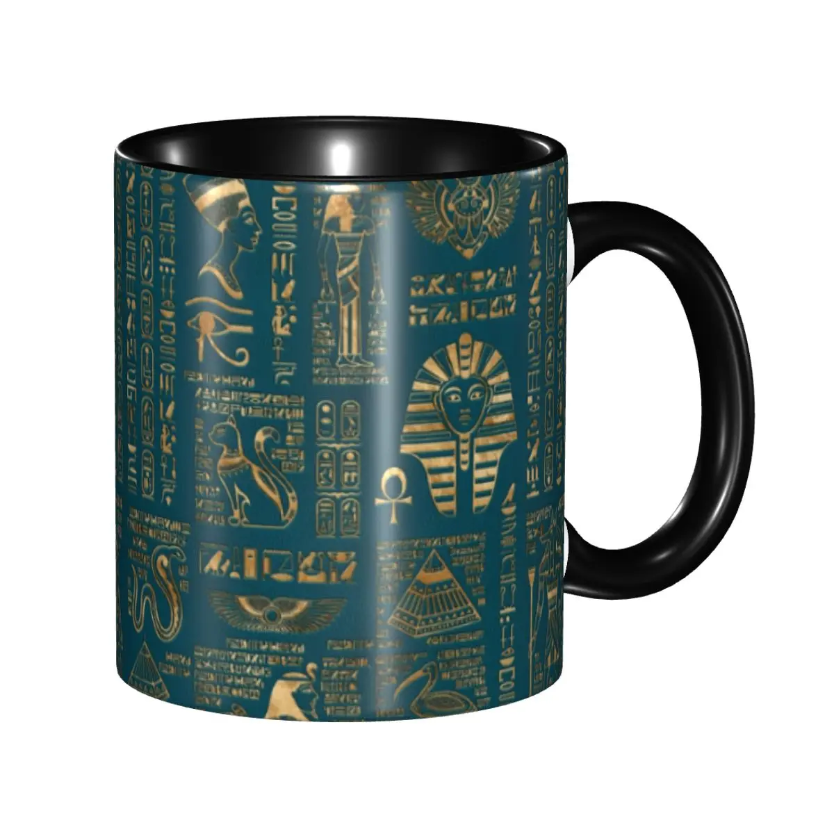 

Egyptian Hieroglyphs And Deities Coffee Mugs DIY Personalized Ceramic Tea Milk Mug Cup