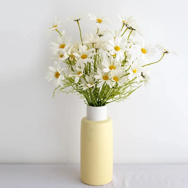 Flor Artificial de Manzanilla, Margarita Pequeña, Decoración para Jarrones, Jardín, San Valentín, Bodas, Fiestas, Accesorio para Fotos DIY