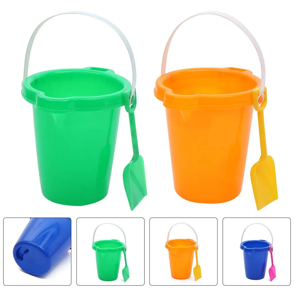 2pcs Kids Beach Sand Small Lightweight Plastic Water Bucket For Outdoor Sand Play Fun Children Beach Fishing Bucket Tools