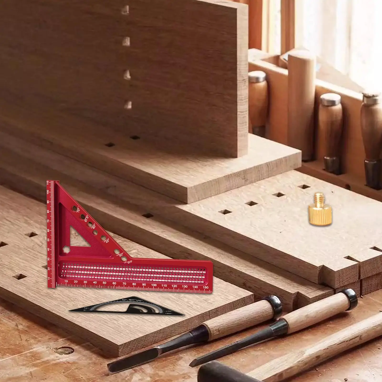 

Woodworking Ruler High Precision Ruler Portable Multi-Angle Square Marking Tool For Carpentry Construction Engineering Drafting
