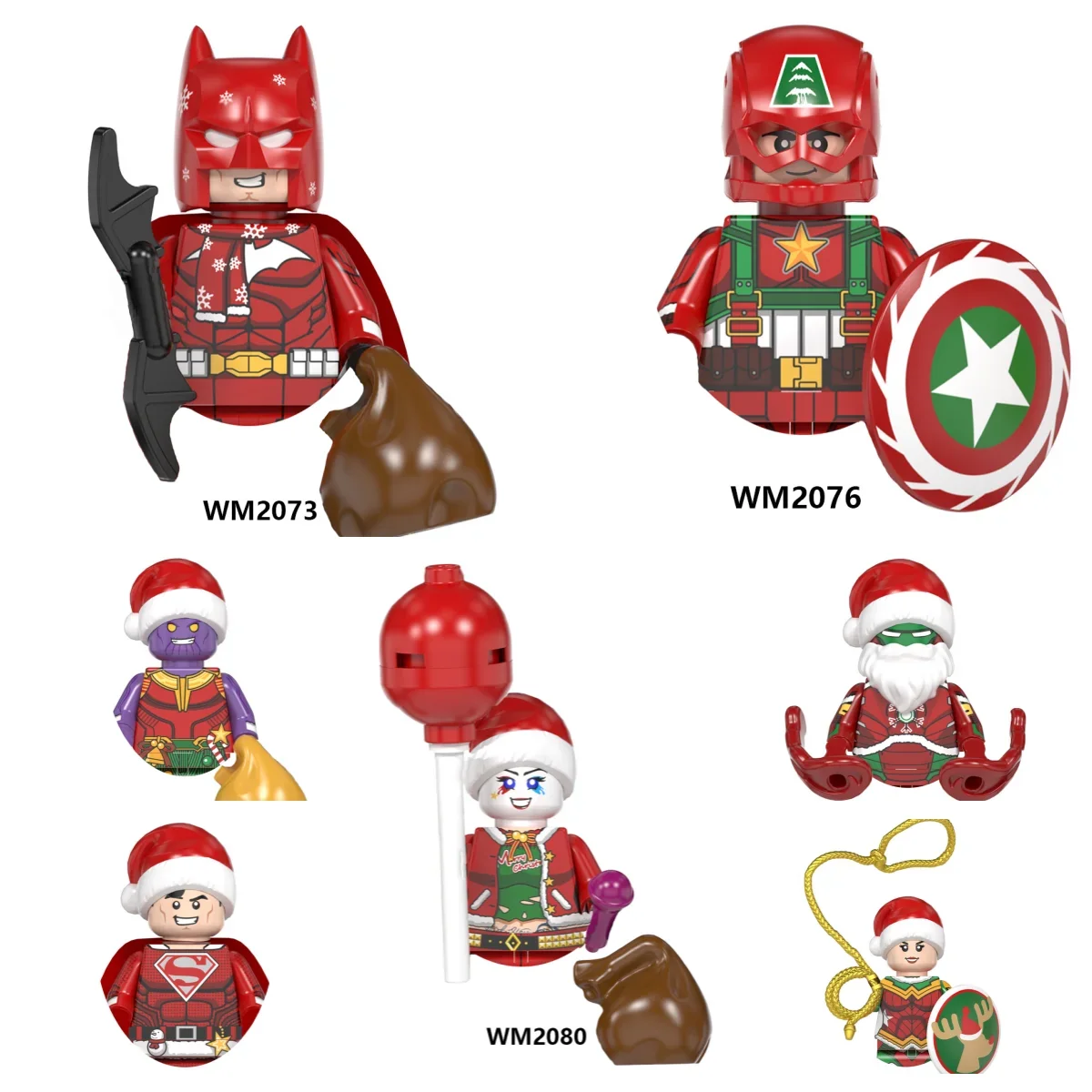 Serie de Navidad juguetes calientes Nueva Marvel DC Batman Mini personajes de anime de acción Ladrillos de construcción montaje de ladrillos juguetes regalos de fiesta