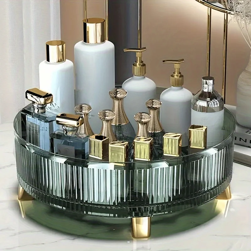 Organizador de maquillaje piezas, organizador de maquillaje giratorio 360, organizador de maquillaje y almacenamiento, organizador de Perfume redondo de gran capacidad, 1 unidad