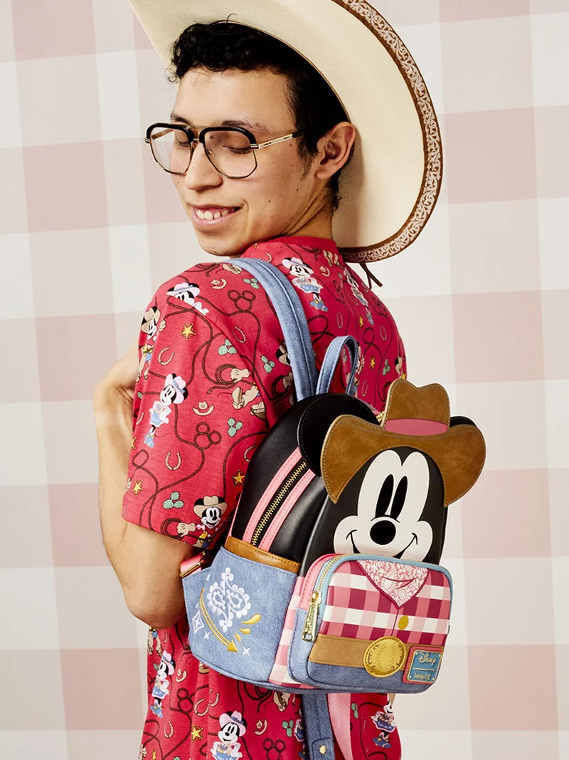 2024 new genuine Disney capacity Mickey cowboy bag backpack canvas bag Minnie tote bag crossbody bag backpack