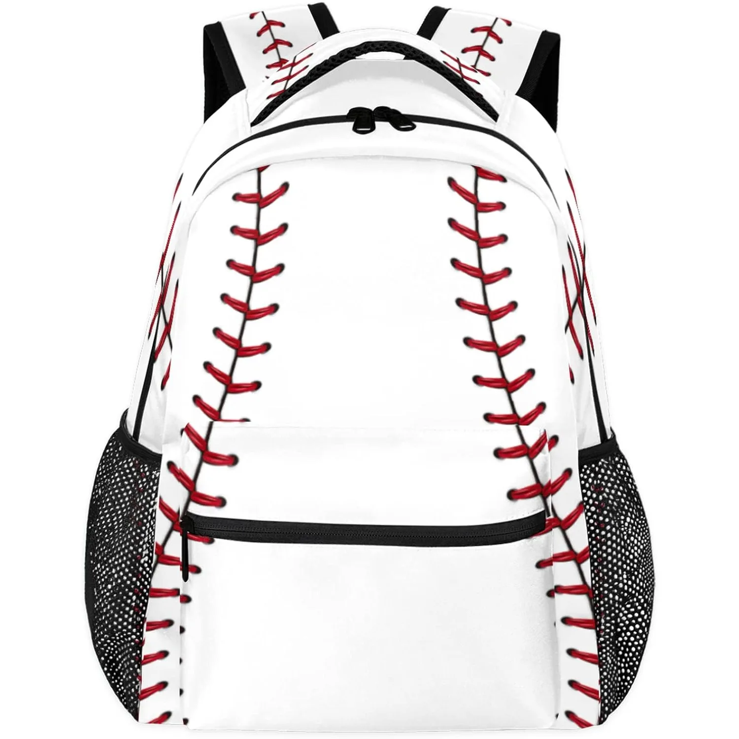 Baseball Ball Print Pattern Large Backpack Rucksack Book Bag Travel Hiking School Bag for Adult Boys Girls