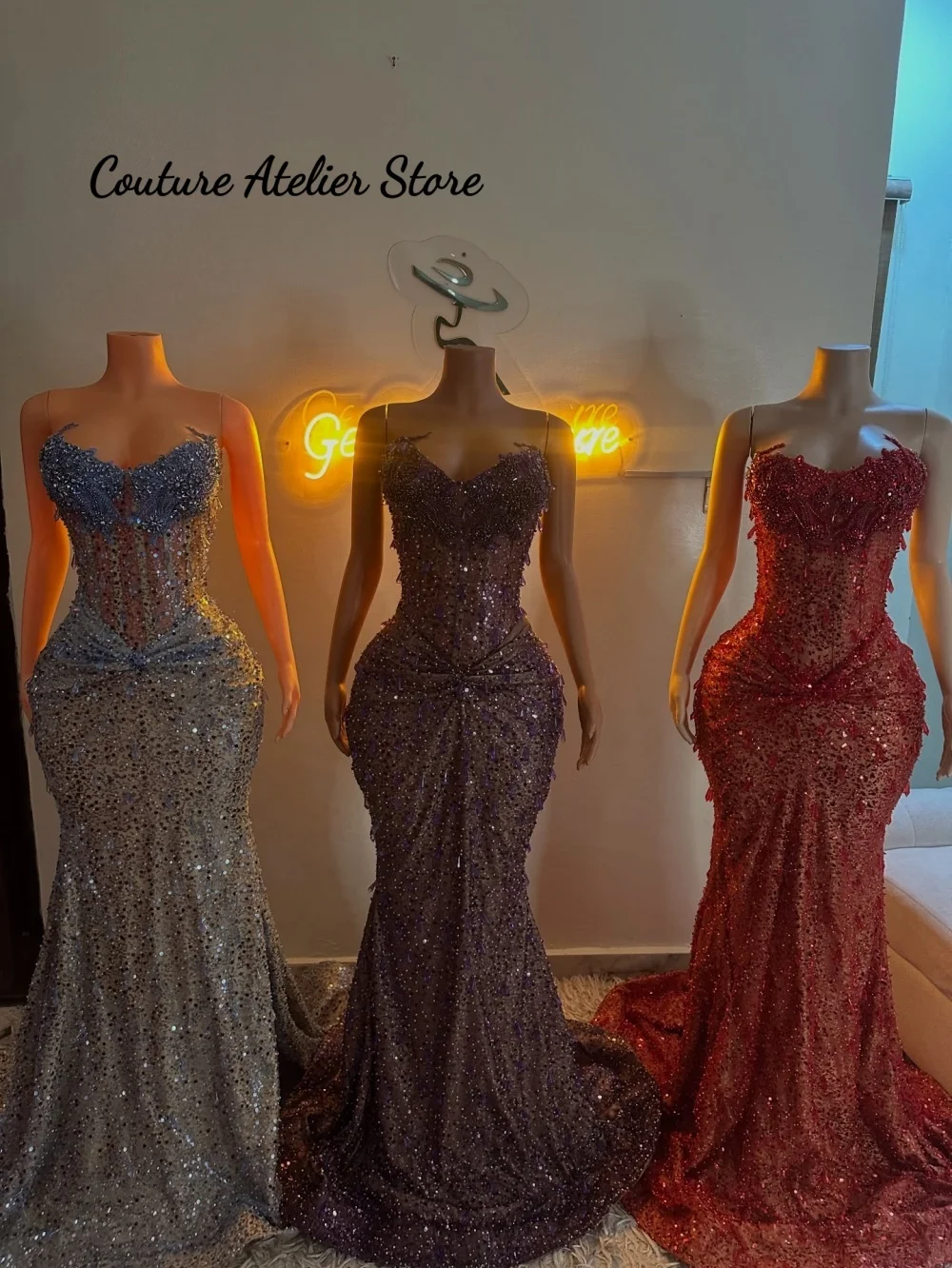 

Rhinestones Diamond Long Prom Dress For Black Girls 2026 Graduation Sparkly Bead Crystals Birthday Party Gown Customized