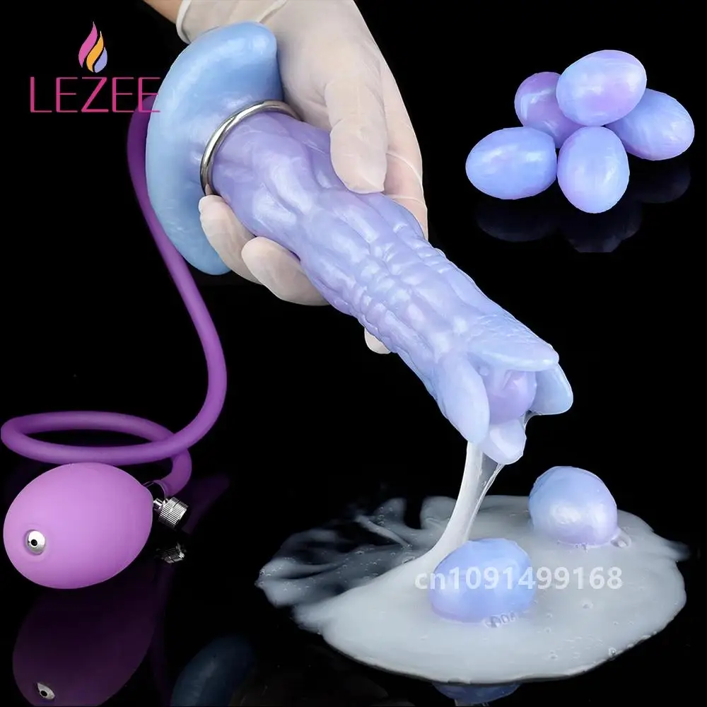 LEZEE Hollow Dragon Dildos Ovipositor Lay Eggs Dildo Silicone Eggs Vaginal Balls Anus Dilator Anal Plug For Women Masturbators