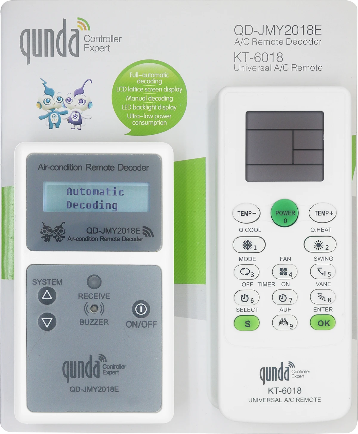 FAZV for QunDa QD-JMY2018E KT-6018 Full Set Air Conditioner Remote Control Tester