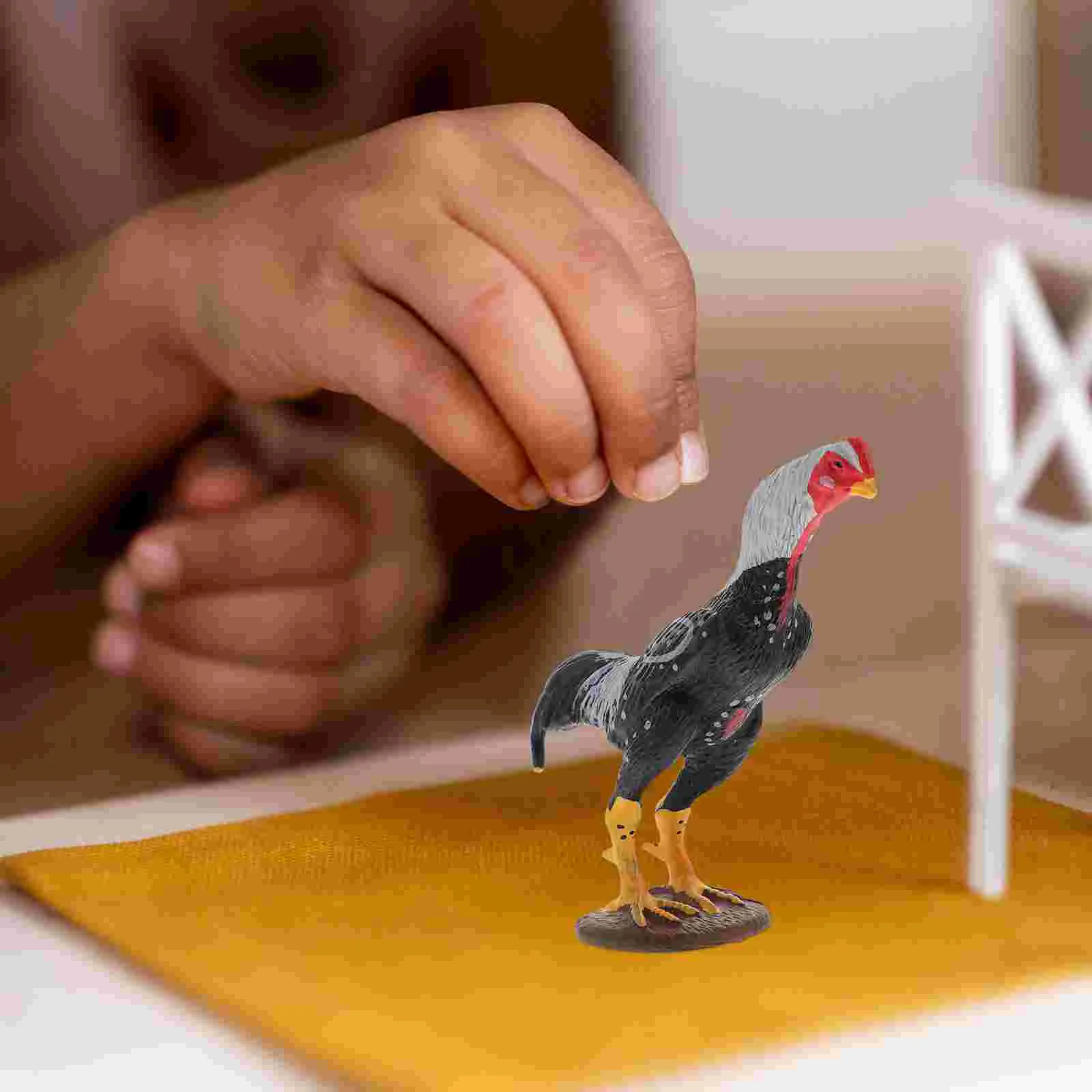 Simulation Cockfighting Model Educational Children Toy Kids Plaything Miniatures Plastic for Interesting Household Toys