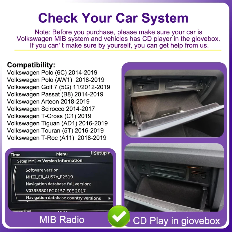 AUTOTOP Wireless Carplay Für VW Volkswagen Golf 7 Tiguan Polo Passat B8 Mit MIB1/MIB2 Original Bildschirm Upgrade modul – Detail 3